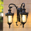 SANDIY Outdoor Wall Light Fixtures Retro Porch Lamp Exterior Nighting Sconce for House Front Door Garage Patio Bronze+Glass E27