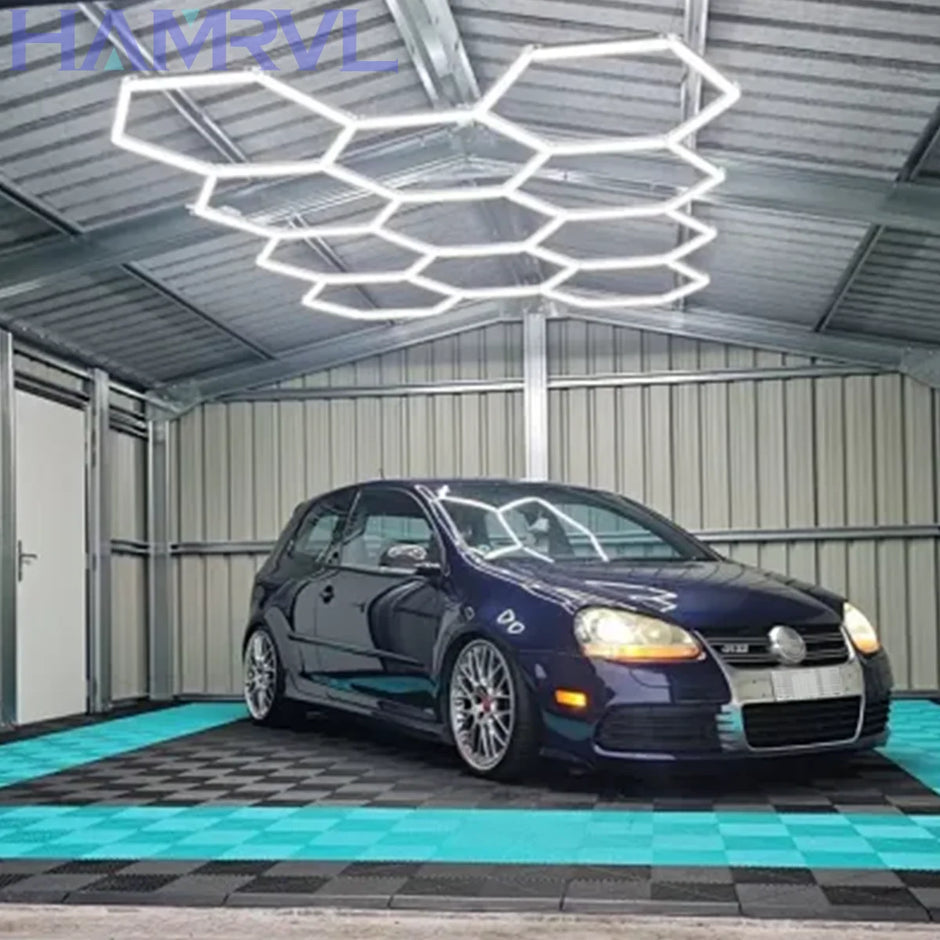 DIY Hair Salon Barbecue Shop Gym Bar Car Showroom 6000-6500k Garage Workshop Ceiling Light Honeycomb Tube Hexagonal LED Lighting