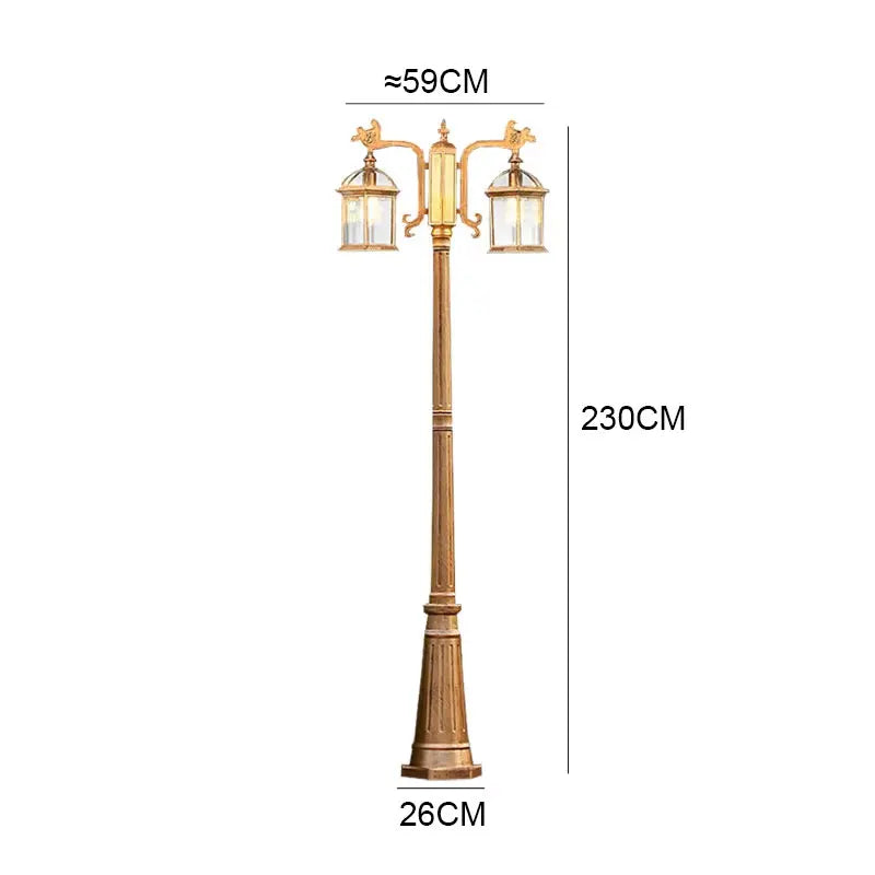 Led Villa Garden Outdoor Waterproof Household Retro Double Head Community Outdoor Courtyard Street Lamp ≈230CM