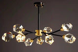 All-copper Molecular Long Crystal Chandelier Light Luxury Creative Post-modern Atmosphere Living Room LED Pendant Lights