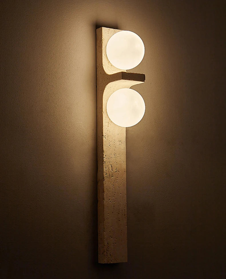 New Style Wall Light Sconce Natural Stone White Glass G9 Bulb Art Deco For Indoor Foyer Bedroom Dining Room