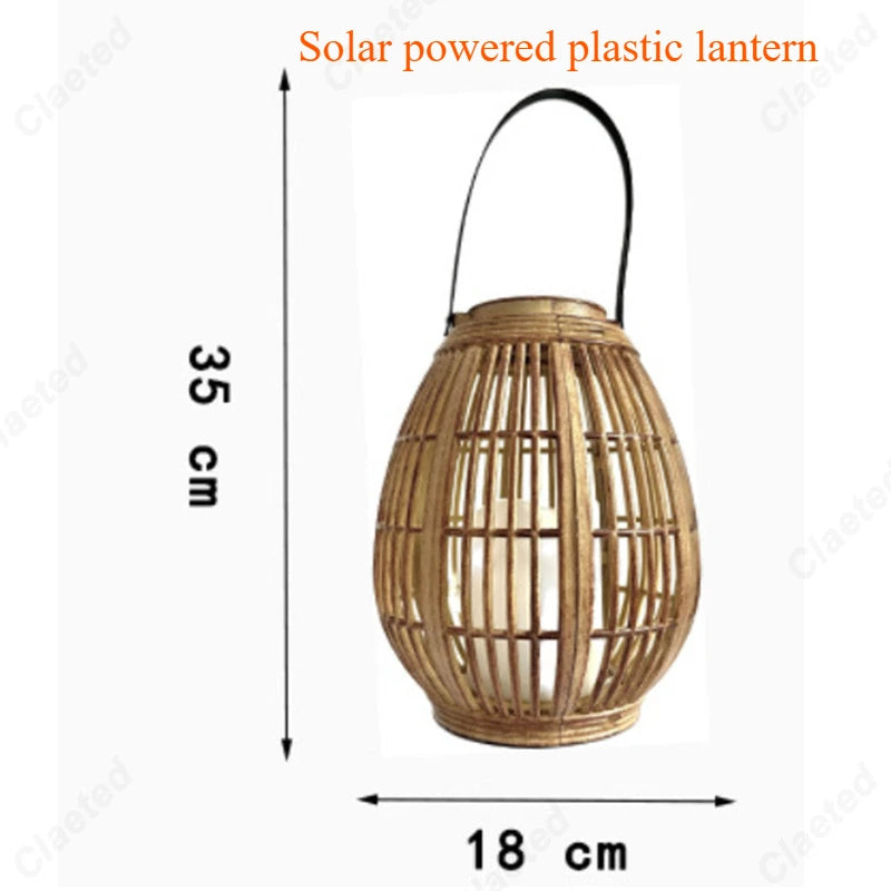 Creative New LED Solar Plastic Lantern Outdoor Waterproof Courtyard Villa Garden Decoration Atmosphere Lighting Fixtures