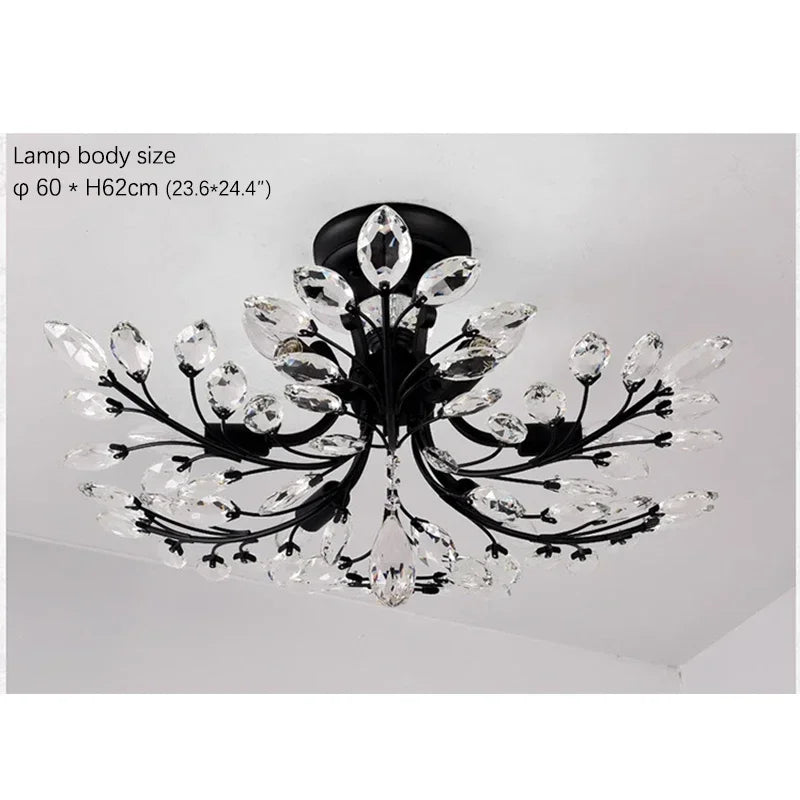 VIOLET Modern Crystal Ceiling Light American Country LED Creativity Living Room Dining Room Bedroom Coffee shop clothing store