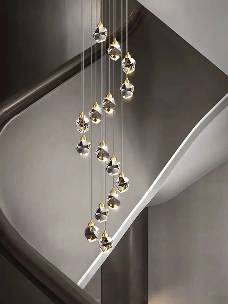 Modern home decoration crystal chandelier, stair Pendant lamp, living room Pendant lights, interior lighting