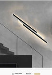 Outdoor Garden Wall Light Waterproof Long Strip Shape Lamp LED85v-265v Black&White Color Porch Lighting Fixture for Villa Garage