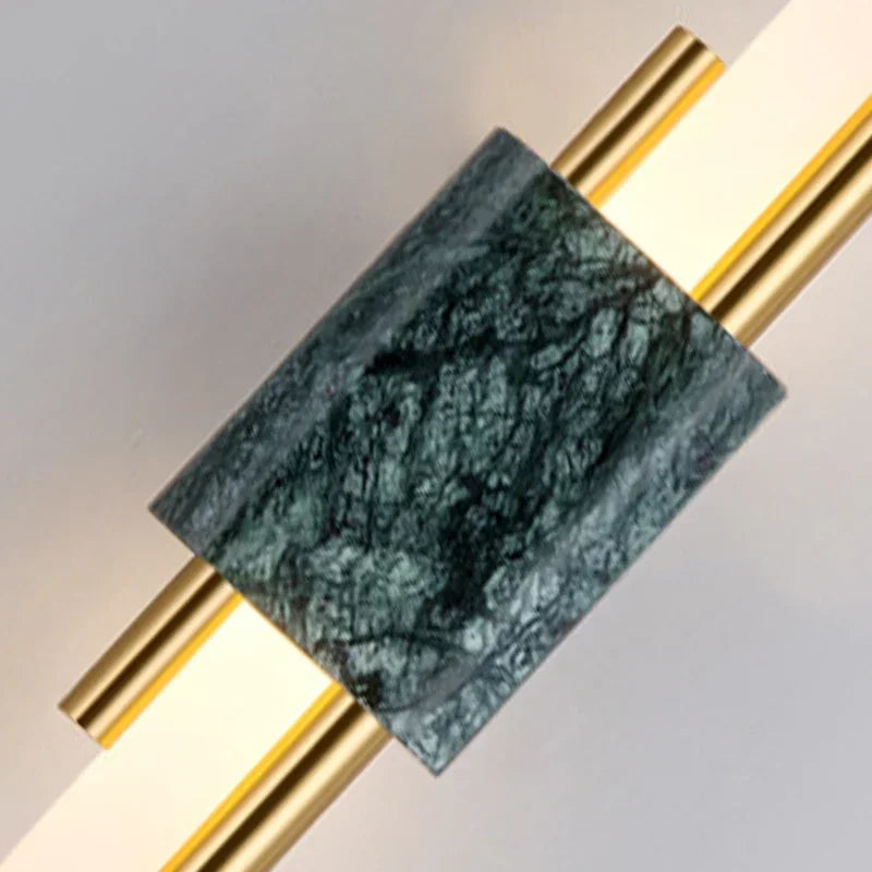 Luxury Green White Marble Wall Lamp Living Room Lobby Bedroom Golden Decor Bedside Sconce Hotel Aisle Staircase Led Light 6W