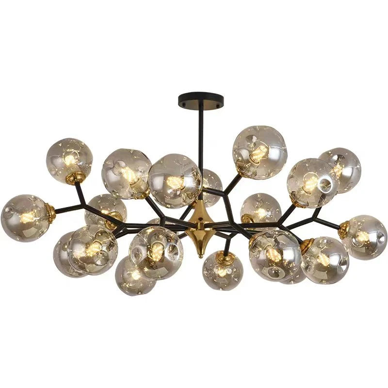 LED Glass Ball Chandelier Pendant Light for Indoor Decorative Lighting - Living Room Bedroom Dining Room