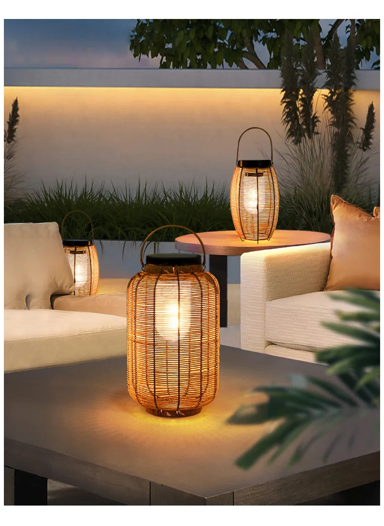 Solar GardenGarden Lawn Outdoor Portable Light Hanging Light Japanese Floor Light Balcony