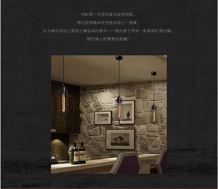 Creative Restaurant Chandelier Retro Wrought Iron Bar Table Cafe Shop Beauty Salon Internet Cafe Box Industrial Style Lamps