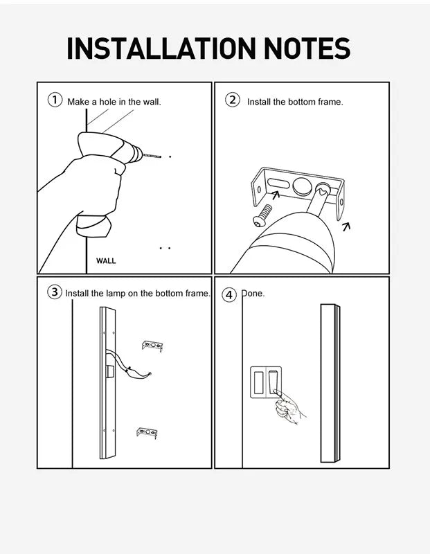 1PCS Outdoor Waterproof IP65 AC85-265V Long Wall Lamp For Garden Porchlight Bedroom Bedside Modern Indoor Lighting