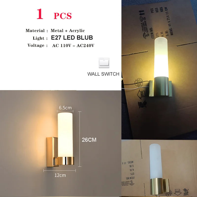 Nordic Wind Gourd Wall Lamp Minimalist LED Milky White Light For Living Room Study Bedroom Bedside Home Decoration Light Fixture
