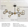 LED Glass Ball Chandelier Pendant Light for Indoor Decorative Lighting - Living Room Bedroom Dining Room