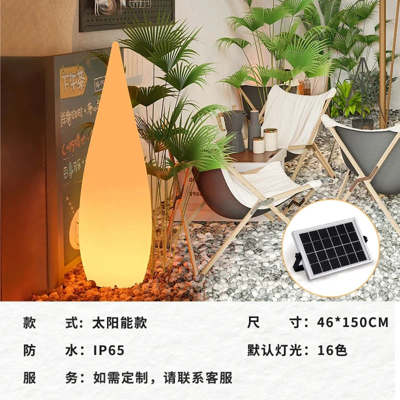 Water Drop Solar Outdoor Camping Lantern for Sunset Ambience Decoration Windproof Portable Camp Light for Tent Yard Garden