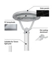 50W Solar Garden Lights Outdoor IP66 Waterproof with Motion Sensor Landscape Lighting Solutions for Yard, Pathway, Walkway