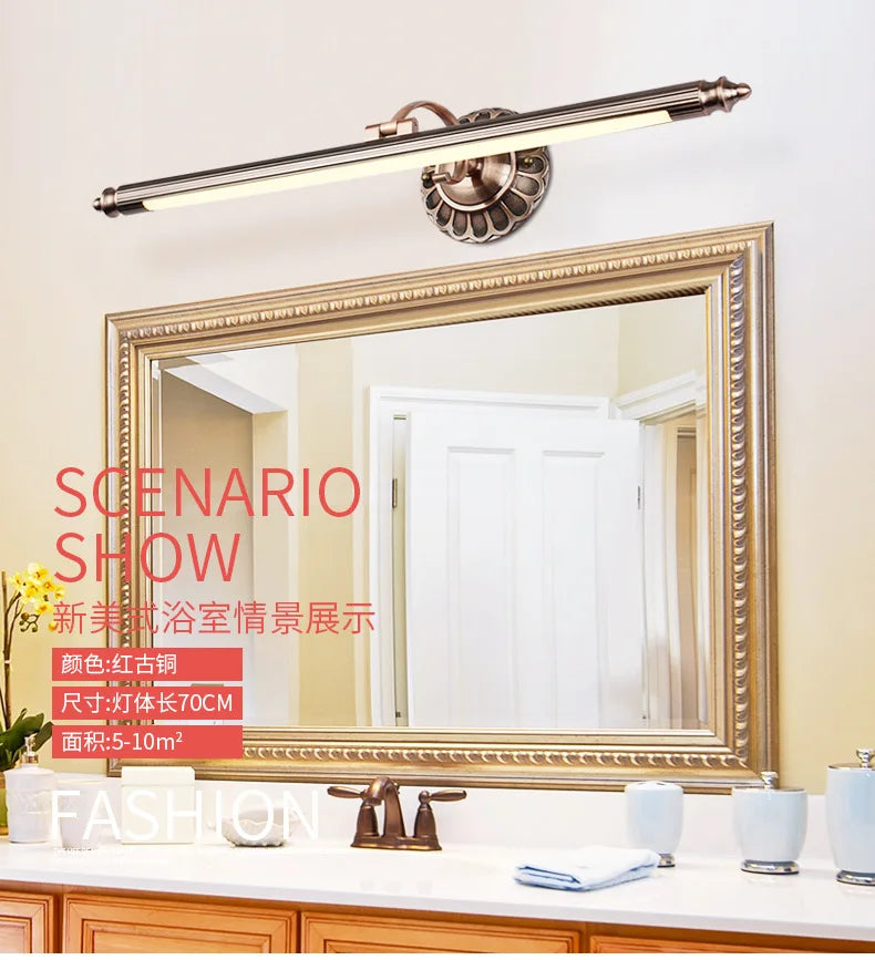 500mm europe american bathroom lamp retro bedroom mirror light led hotel restaurant decoration light  WF101309