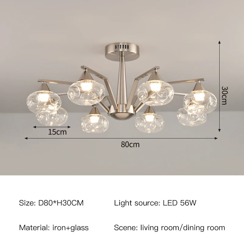 Wabi Sabi Glass Chandeliers For Dining Tables Living Room Kitchen Office Coffee Hanging Lamp Nordic Home Decor Ceiling Lights
