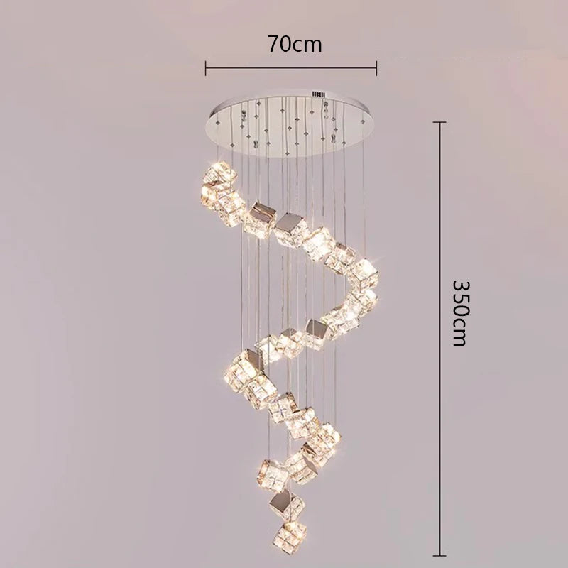 Modern home decoration crystal chandelier, stair Pendant lamp, living room Pendant lights, interior lighting