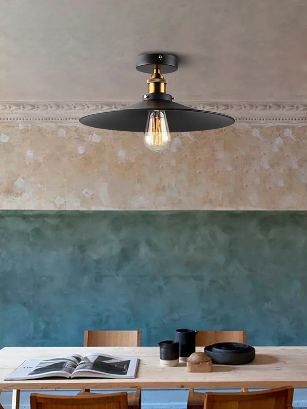 DAMIASMIL Retro Ceiling Lamp for Living Room Dining Room Bedroom Corridor Entrance Ceiling Lights E27 Indoor Lighting Fixtures