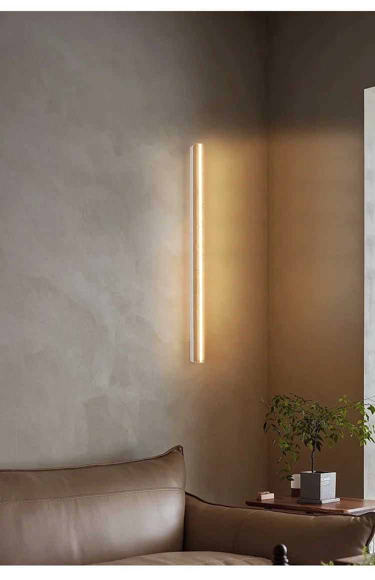 Long Strip Natural Stone Wall Lamp modern Bedroom Living Room Decoration Corridor Wall Sconce Yellow Travertine Lighting Fixture
