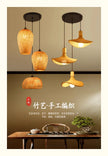 2026 Newest Bamboo Pendant Lamps Ceiling Lights Rattan Wicker Lustre Hand Knit Braiding Suspended Home Dining Braided Decor Hot