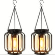 1/2pcs Solar Lantern Outdoor Light, Metal Solar Hanging Light, Brighter Hanging Solar Chandelier, Courtyard Garden Decoratiot