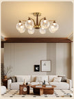Wabi Sabi Glass Chandeliers For Dining Tables Living Room Kitchen Office Coffee Hanging Lamp Nordic Home Decor Ceiling Lights