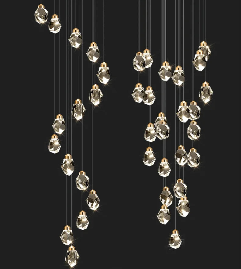 Modern home decoration crystal chandelier, stair Pendant lamp, living room Pendant lights, interior lighting