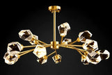All-copper Molecular Long Crystal Chandelier Light Luxury Creative Post-modern Atmosphere Living Room LED Pendant Lights