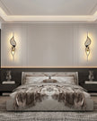 Modern Living Room Long Wall Lights with Anlter Design Gold Black TV Background Decorative Wall Lamp for Bedroom Remote Control