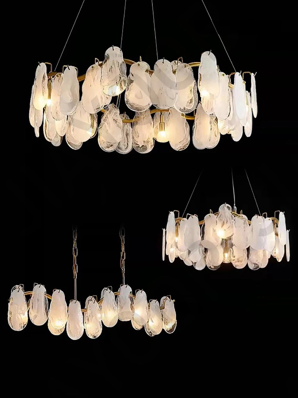 Cream Style Chandelier Lighting Fixtures Furniture Luxurious Living Room Decoration Glass Cloud Chandelier Simple And Modern