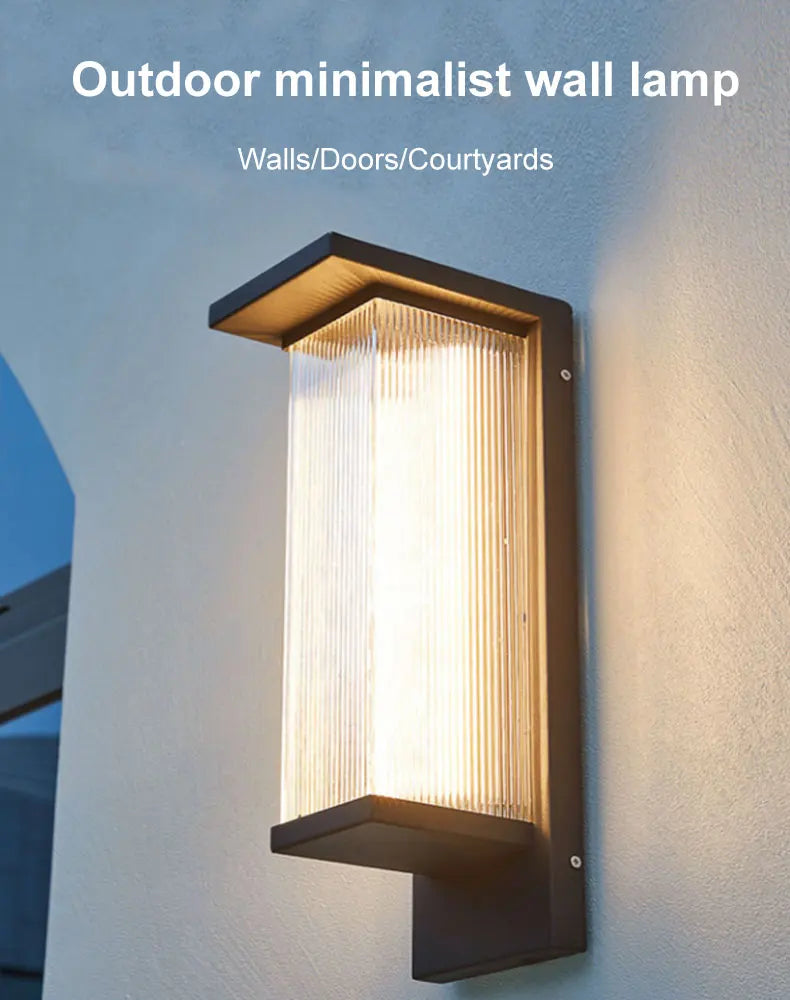 Outdoor Waterproof Wall Lamp for Courtyard Villa Entrance Garden Yard Lighting Modern Simple Style Metal+PC Light Source