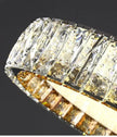 ‌Modern Luxury Dimmable Crystal Ceiling Light K9 Crystals Golden Ring Chandelier for Bedroom Living Room Dining Room LED Fixture