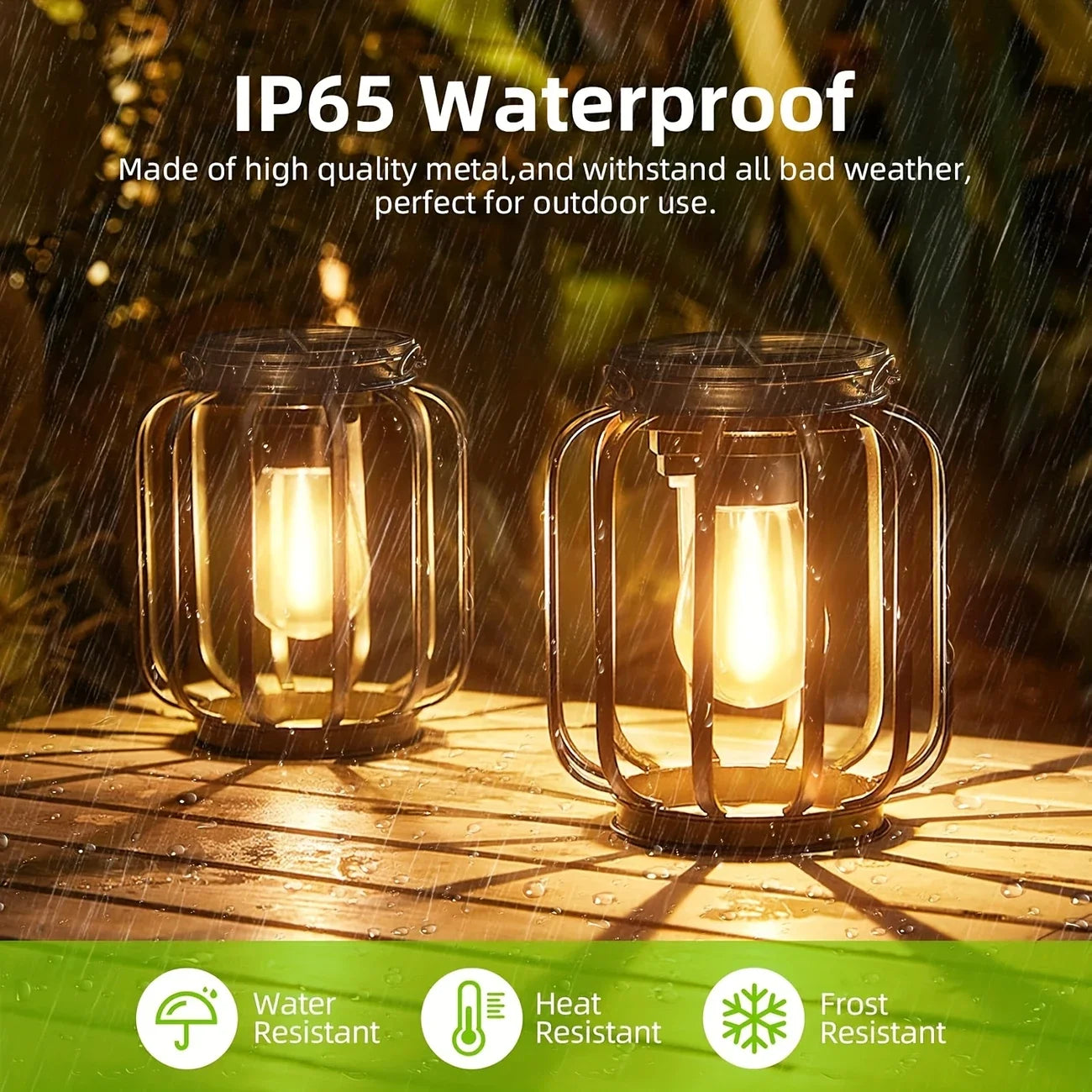1/2pcs Solar Lantern Outdoor Light, Metal Solar Hanging Light, Brighter Hanging Solar Chandelier, Courtyard Garden Decoratiot