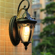 SANDIY Outdoor Wall Lights External Sconce Lamp LED Porch Luminaire Retro Balcony Patio Fence Lighting 220v 110v Glass Latern