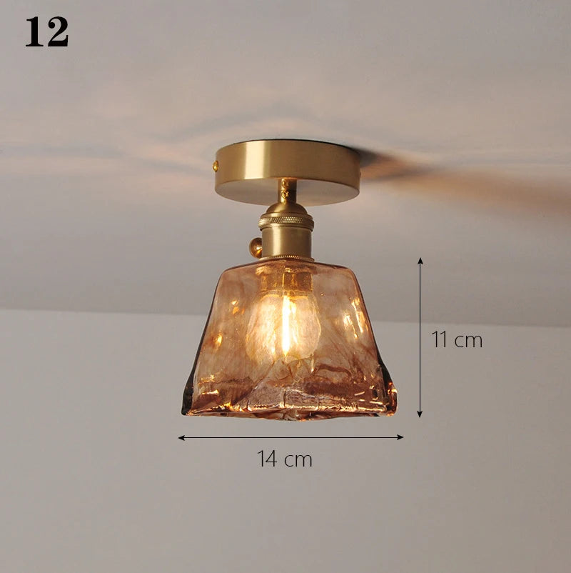 Modern Pendant Ceiling Lamp with Glass Shade for Kitchen Aisle Balcony Bedroom Home Art Deco Led Ceiling Lights Fixtures E27