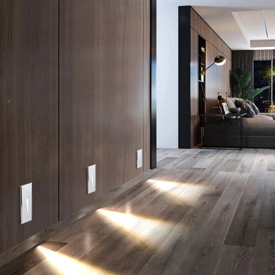 Led Recessed Step Lights Aluminum Embedded Wall Light Interior Nightlight for Stairway Hallway Lighting Living Room Decoration