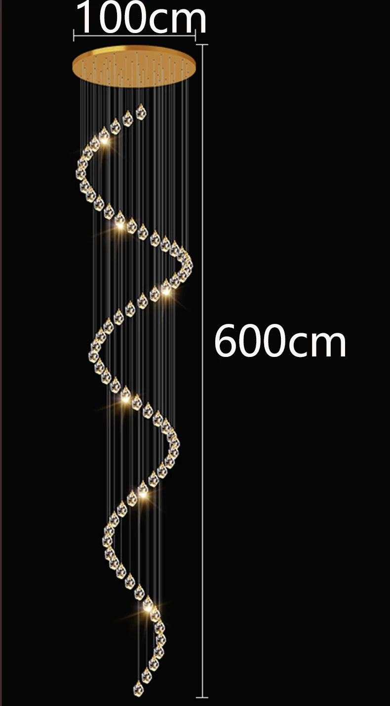 Modern home decoration crystal chandelier, stair Pendant lamp, living room Pendant lights, interior lighting