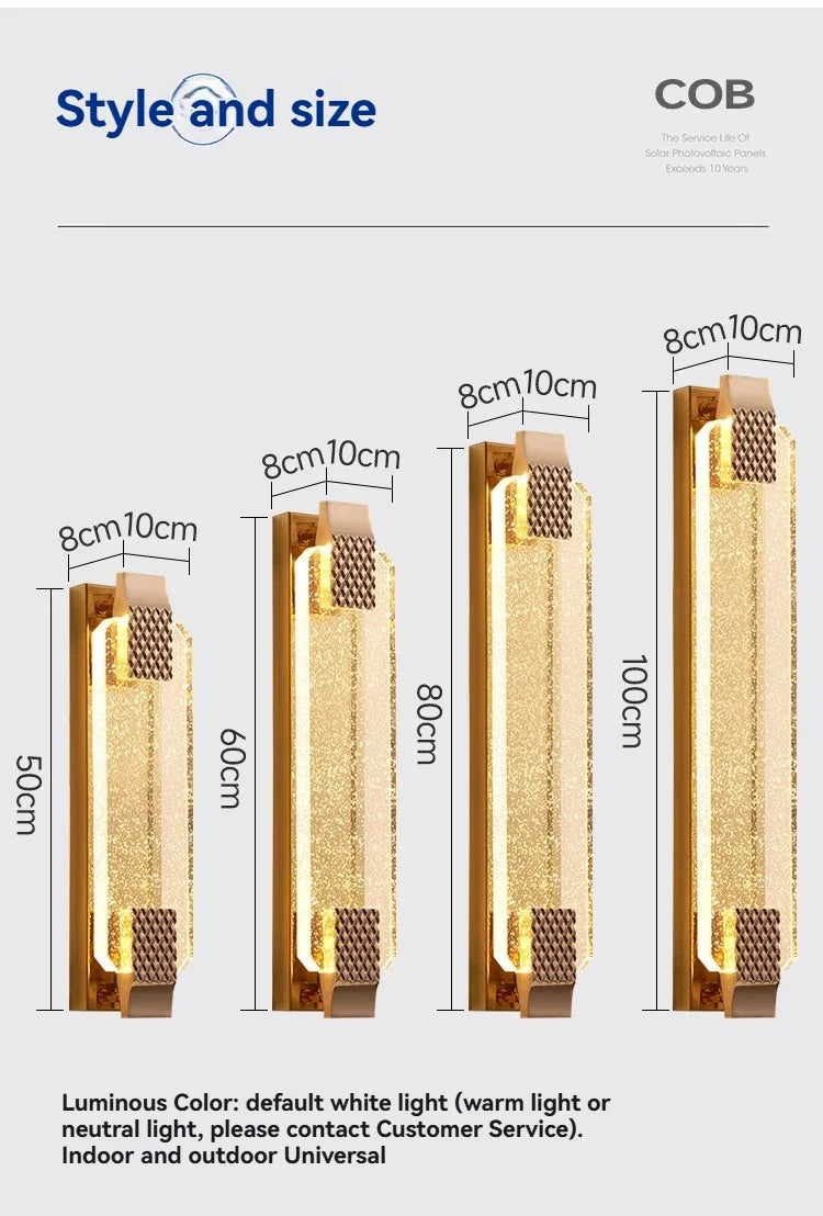 Modern Light Outdoor LED Wall Light Transparent Crystal with Bubble Style for Villa Porch Patio and Garden Lighting Lamps