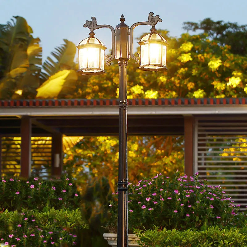 Led Villa Garden Outdoor Waterproof Household Retro Double Head Community Outdoor Courtyard Street Lamp ≈230CM