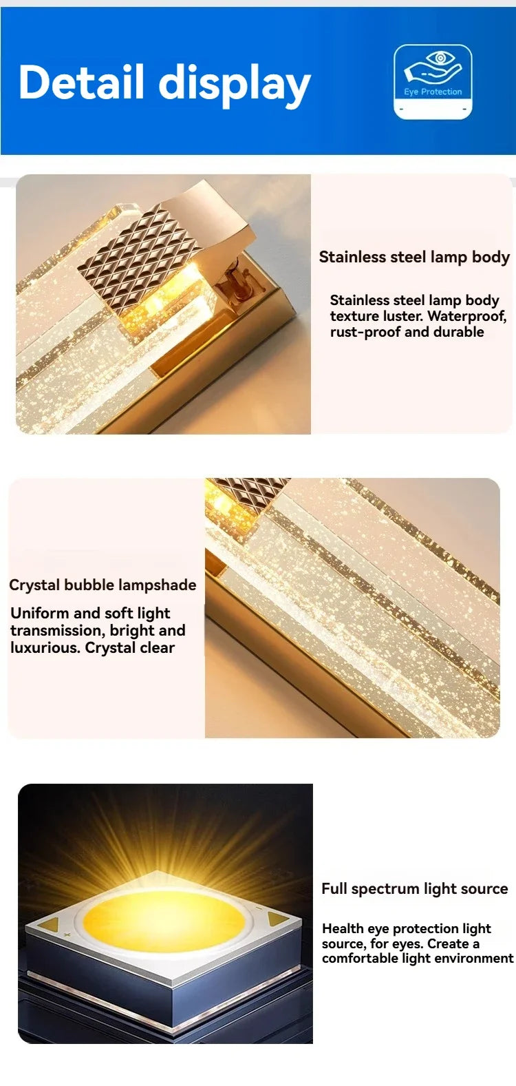 Modern Light Outdoor LED Wall Light Transparent Crystal with Bubble Style for Villa Porch Patio and Garden Lighting Lamps