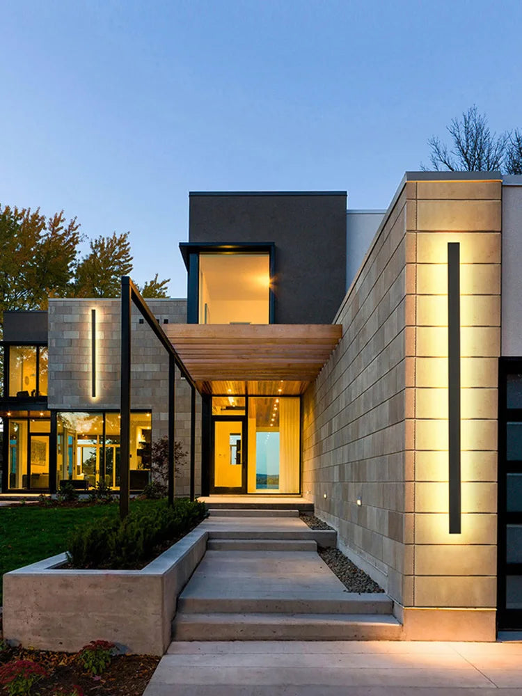 IP65 waterproof wall lamp minimalist led outdoor wall lamp black balcony terrace outdoor wall villa garden wall washer lamp