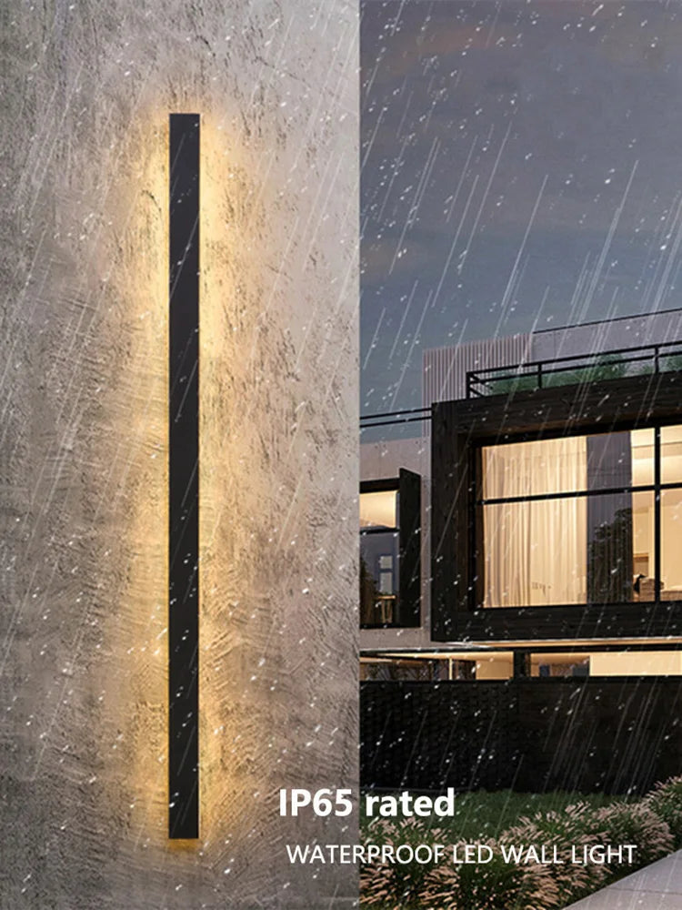 IP65 waterproof wall lamp minimalist led outdoor wall lamp black balcony terrace outdoor wall villa garden wall washer lamp