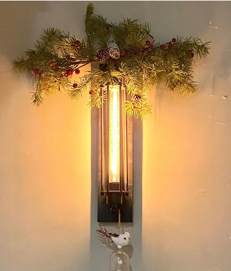 American Flute Wall Lamp Unique LOFT Restaurant Bar Grill Hallway Iron Wall Light Rustic Industrial Decor Edison Bulb Fixture