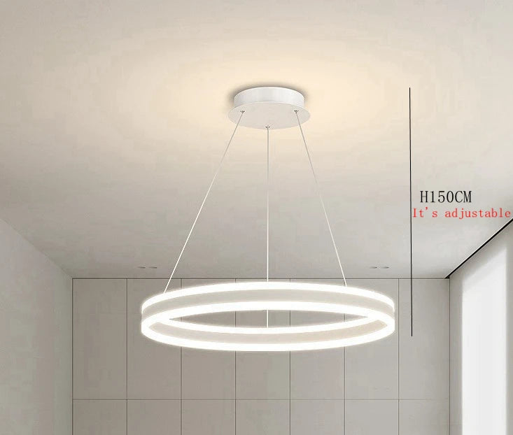 Modern Ring LED Chandelier Dimmable for Tables Dining Living Room Bedroom Kitchen Island Pendant Lamp Home Decor lusters Fixture