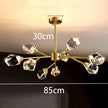 All-copper Molecular Long Crystal Chandelier Light Luxury Creative Post-modern Atmosphere Living Room LED Pendant Lights