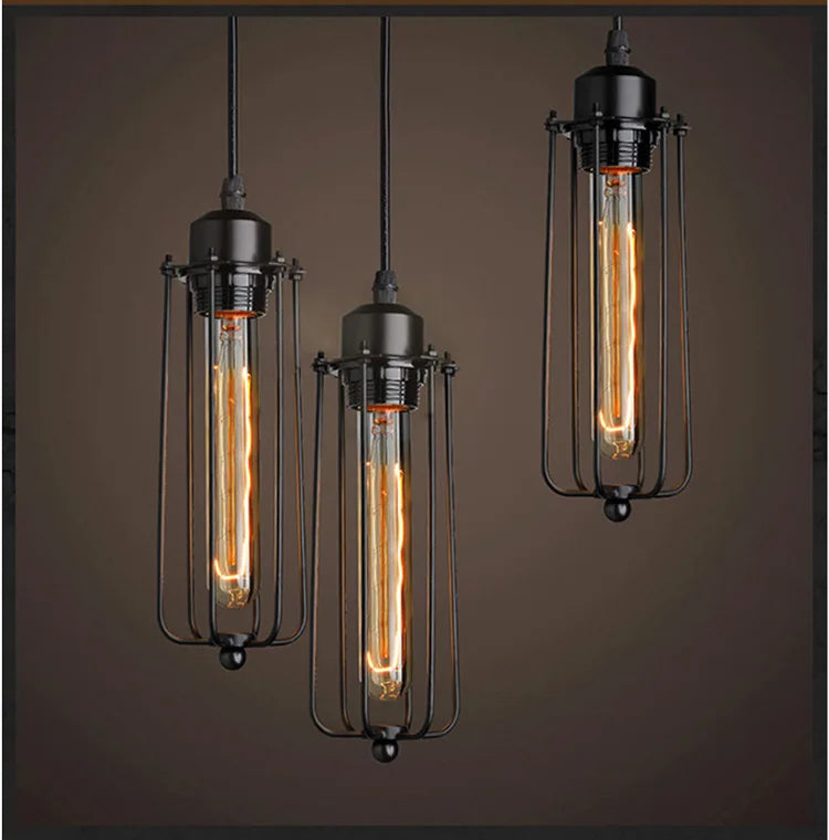 Creative Restaurant Chandelier Retro Wrought Iron Bar Table Cafe Shop Beauty Salon Internet Cafe Box Industrial Style Lamps
