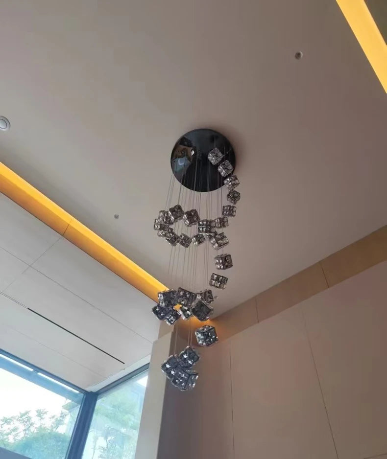 Modern home decoration crystal chandelier, stair Pendant lamp, living room Pendant lights, interior lighting