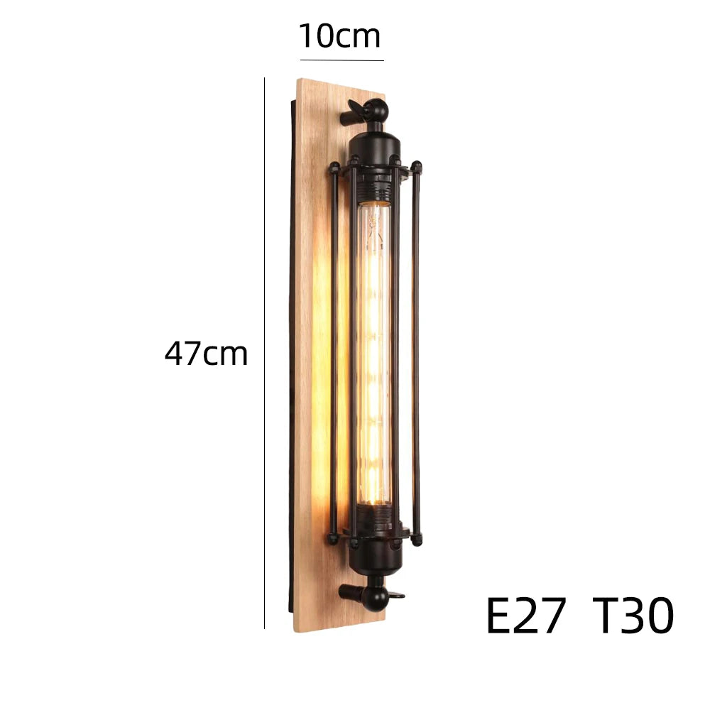 Retro Industrial Iron Wall Light Corridor Staircase Restaurant Loft Wall Sconce Bedroom Bedside Lamp Home Decor Indoor Lighting
