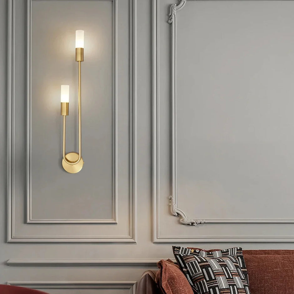 Modern Led Wall Light Gold Nordic Long Strip Wall Lamps for Living Room Bedroom Bathroom Hall Corridor Background Indoor Decor