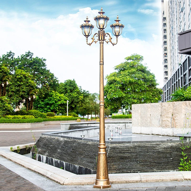 (H≈2.3M)Courtyard Street Lamp Community High Pole Lamp Outdoor Waterproof Lawn Lamp Villa Outdoor Retro Courtyard Lamp Landscape